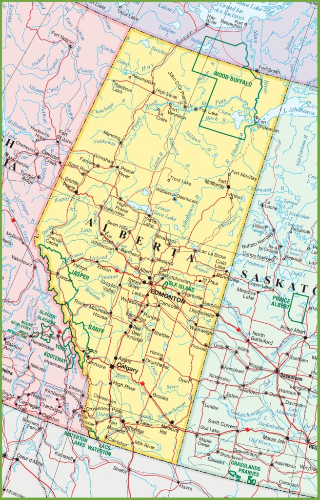 large-detailed-map-of-alberta-with-cities-and-towns | The Alberta ...